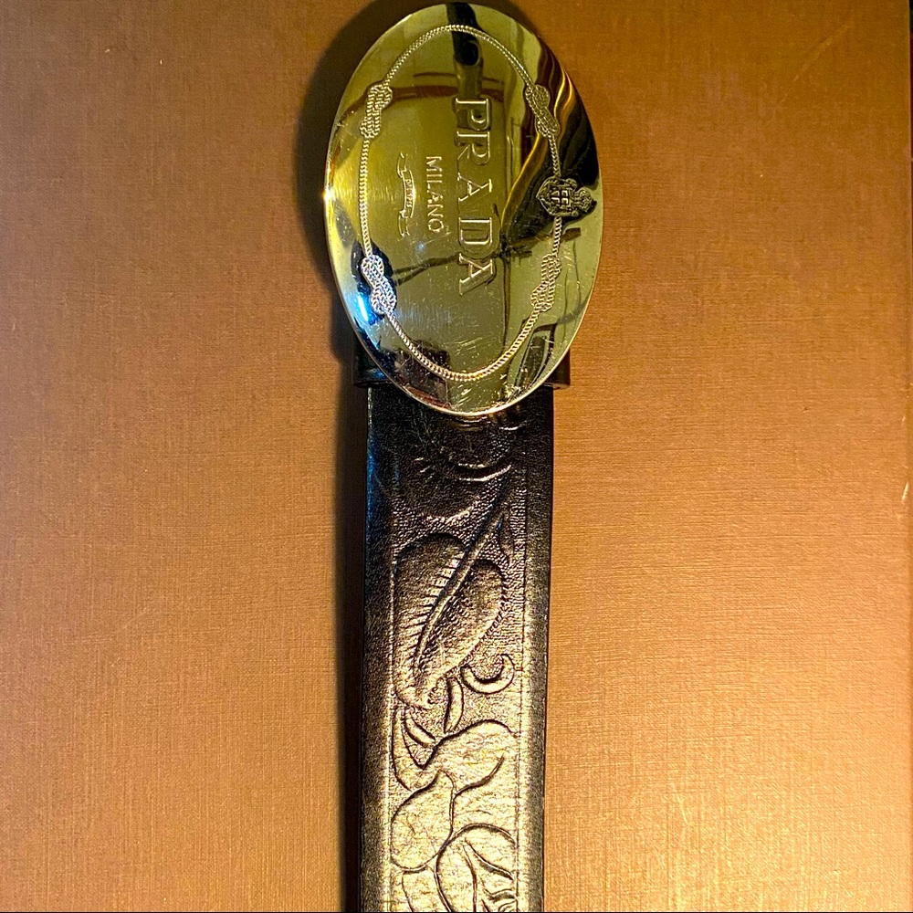 Men’s Prada Belt with Silver Buckle size 95/38